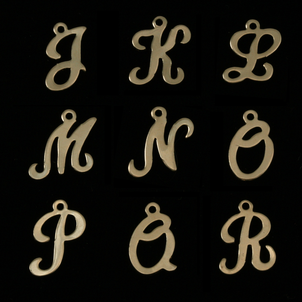 Charms & Solderable Accents Gold Filled Script Letter Charm Q, 24g